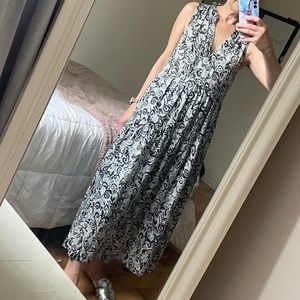 Anthropologie Maeve Maxi Dress Black and White Paisley